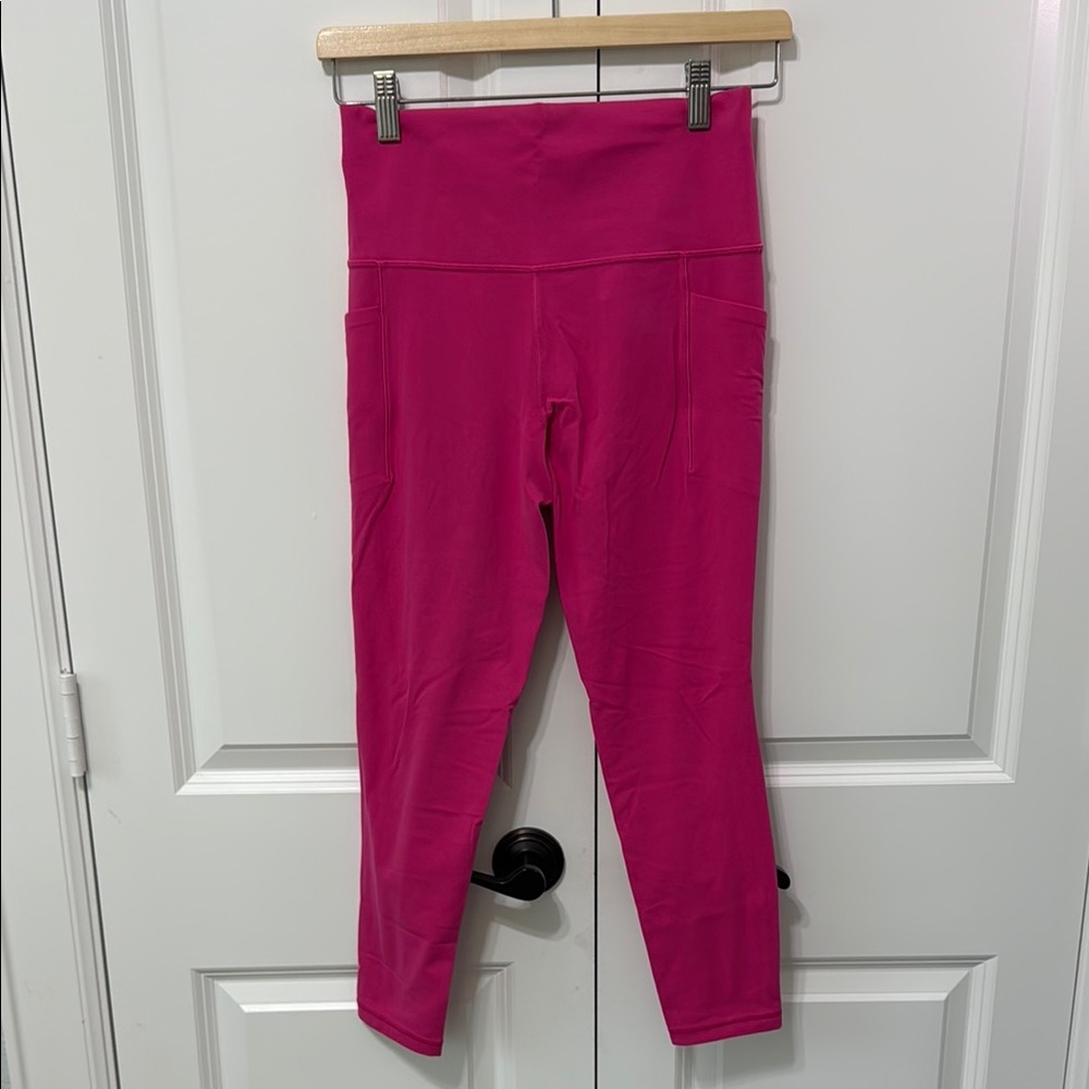 Athleta Bright Pink 7/8 Salutation Stash Pocket Tight, Size Small, SM, S